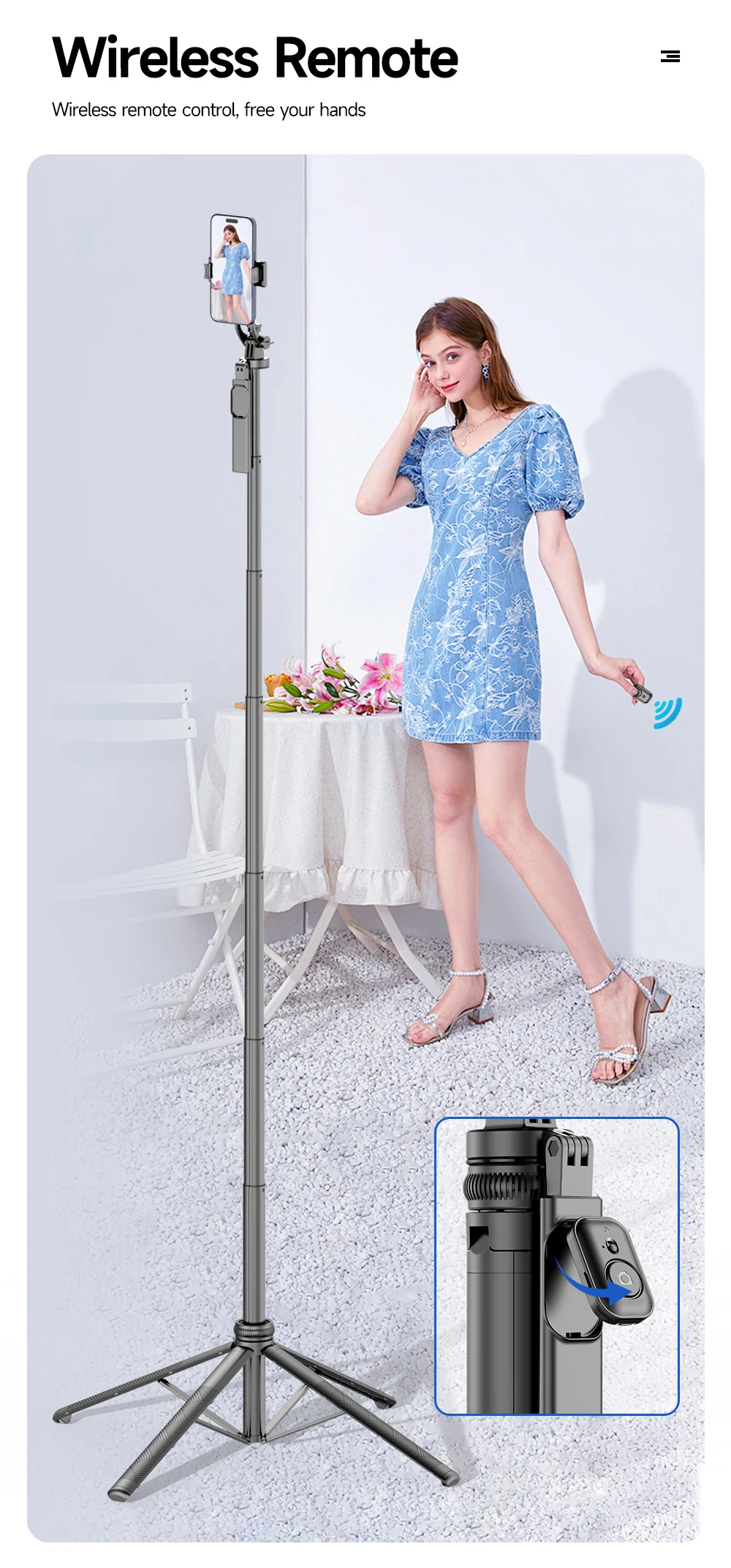 Трипод с пультом ДУ (селфи-палка) C18