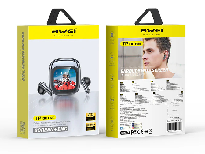 Внутриканальные беспроводные наушники AWEI TP100 ENC