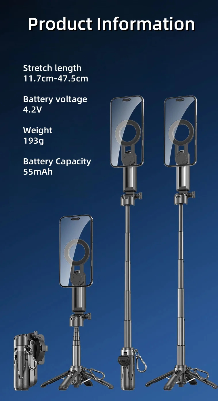 Трипод с пультом ДУ (селфи-палка) P15 mini C-Magesafe