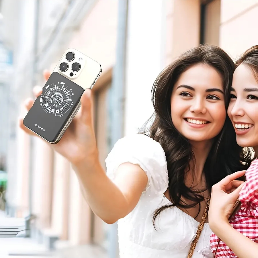 Магнитный беспроводной внешний аккумулятор (Power Bank) AWEI P112K