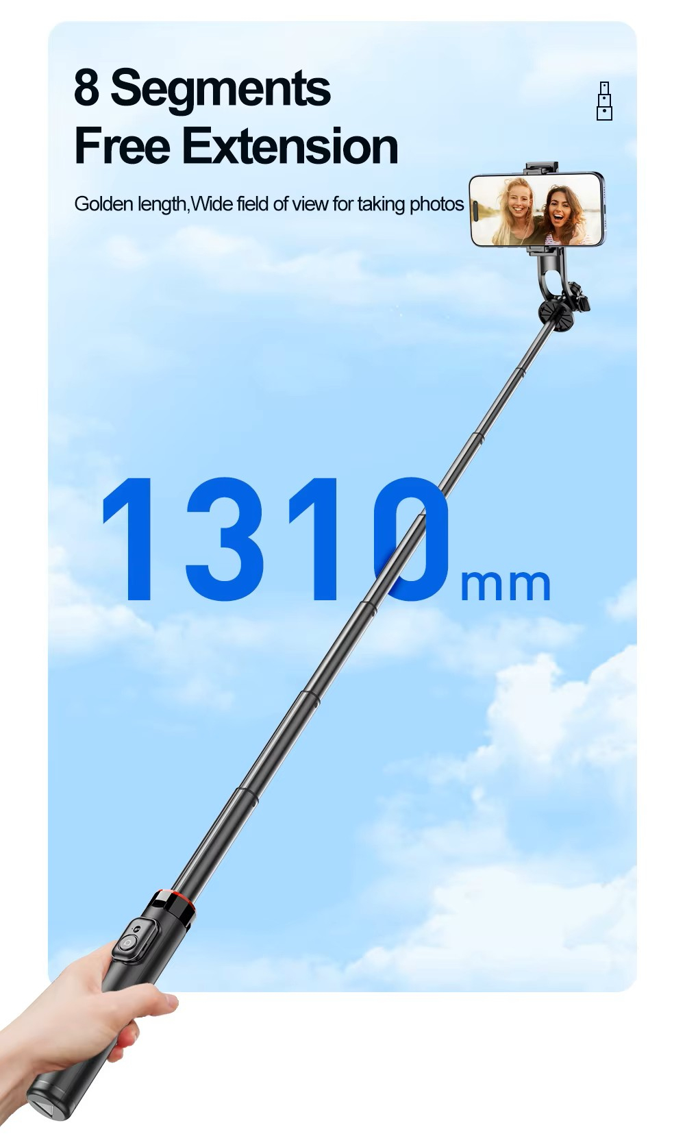 Трипод с пультом ДУ (селфи-палка) C12