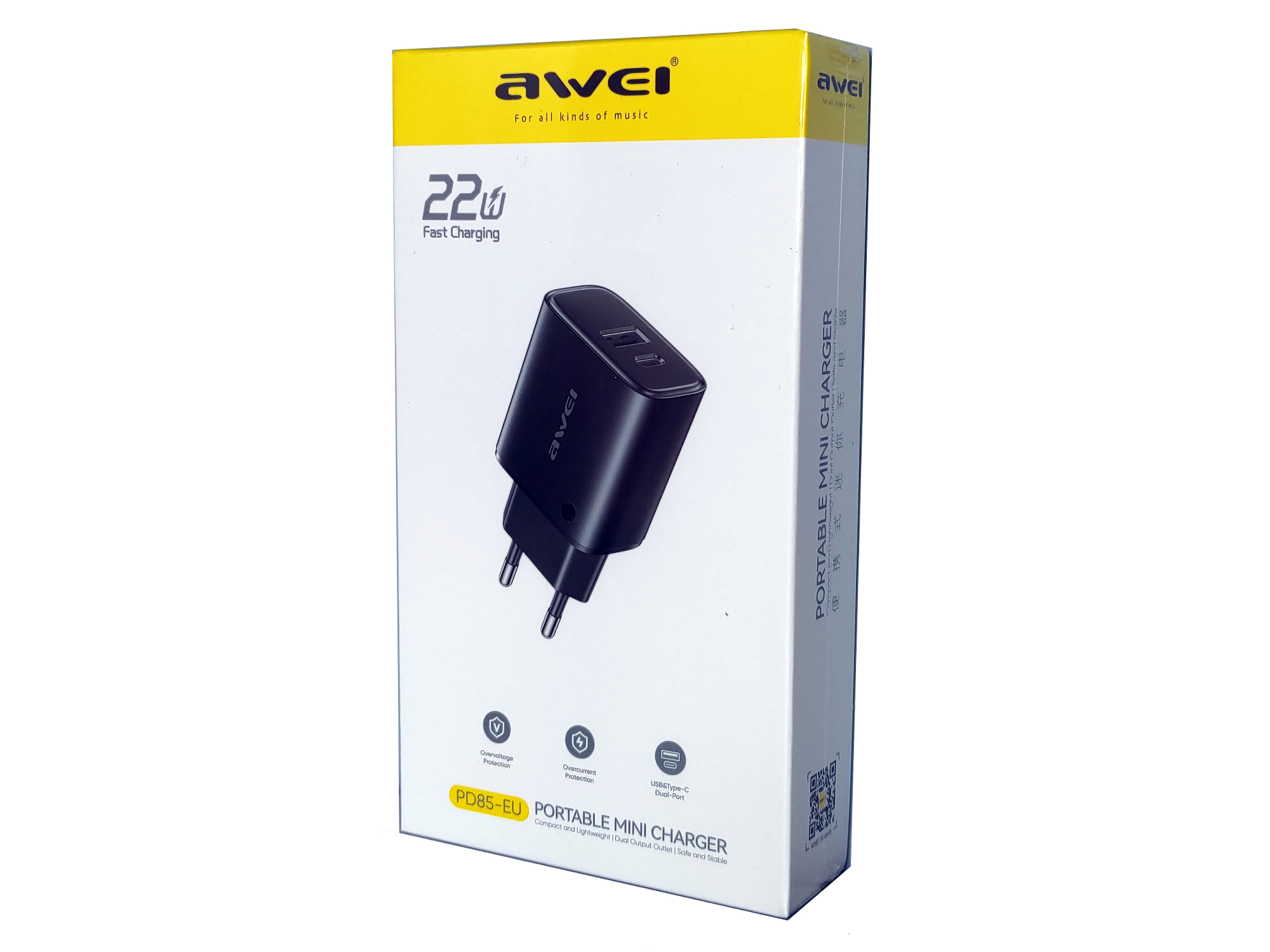 Зарядное устройство для смартфонов, планшетов, наушников AWEI PD85 (22 W)