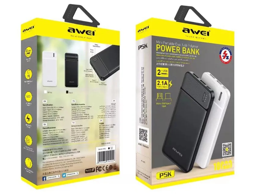 Внешний аккумулятор (Power Bank) AWEI P5K 10000 мАч