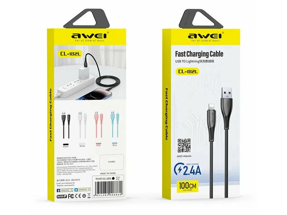 Кабель для смартфона AWEI CL‑182L (Type-A → Lightning; 1 метр)