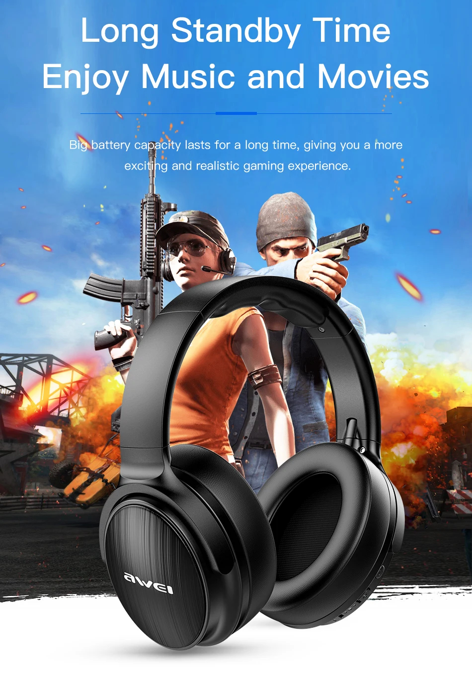 Полноразмерные беспроводные наушники AWEI A780BL