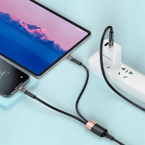 Кабель для смартфона AWEI CL‑231 (Type-C → Lightning + Type-C; 1,5 метра)