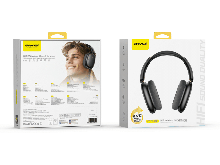 Полноразмерные беспроводные наушники AWEI AT100 ANC HiFi