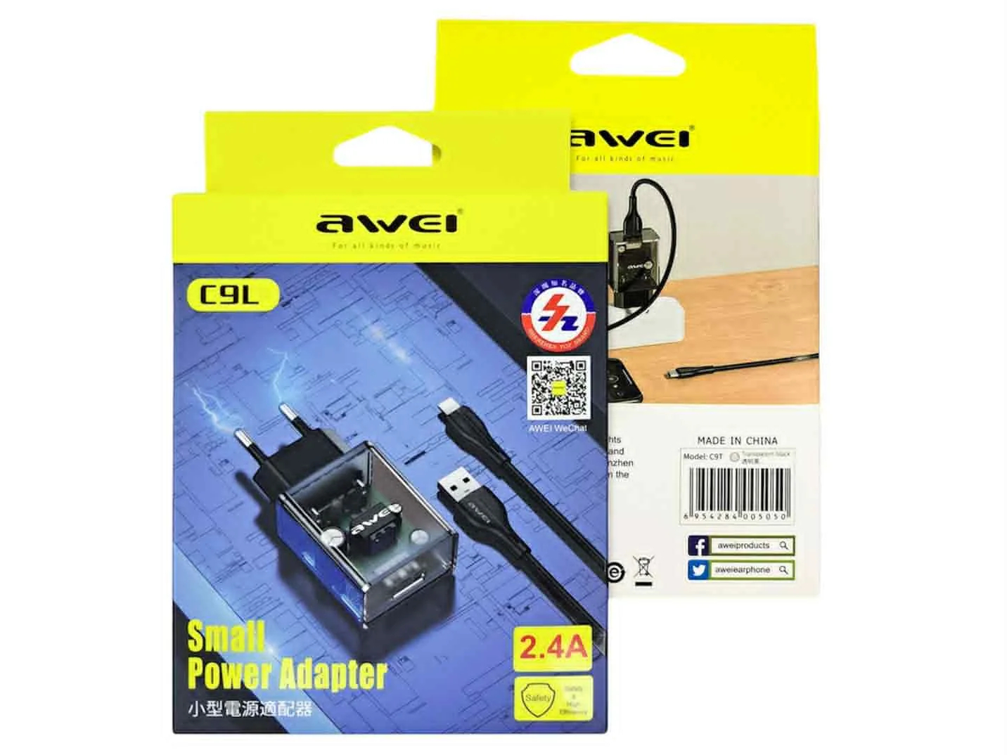 Зарядное устройство для смартфонов, планшетов, наушников AWEI C9L (2,4 А)