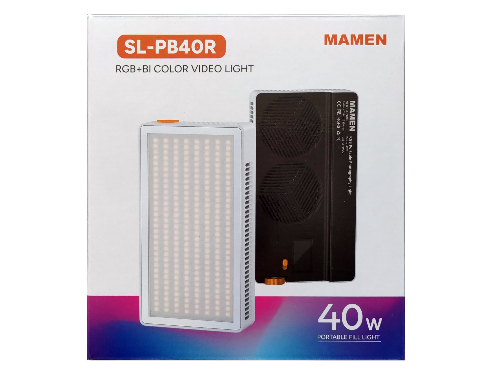 RGB видеосвет (лампа фото и видео) SL-PB40R для фотоаппаратов и смартфонов