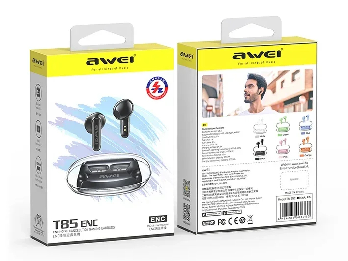 Внутриканальные беспроводные наушники AWEI T85 ENC
