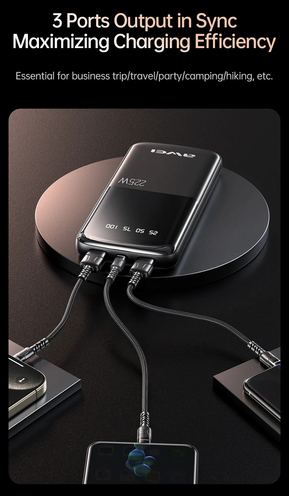 Внешний аккумулятор (Power Bank) AWEI P10K 10000 мАч