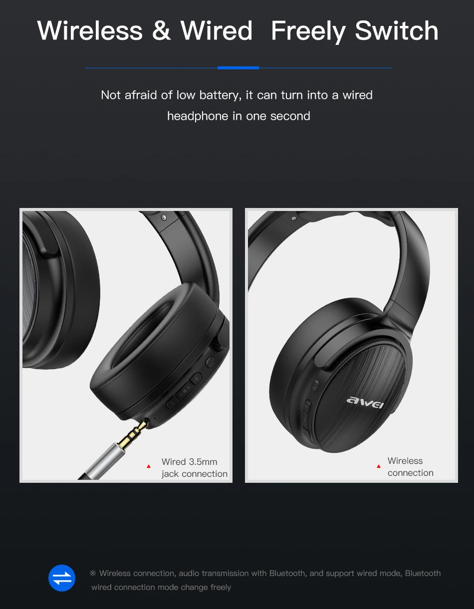 Полноразмерные беспроводные наушники AWEI A780BL