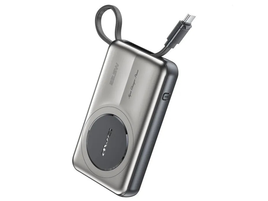 Магнитный беспроводной внешний аккумулятор (Power Bank) AWEI PA-22 10000 мАч