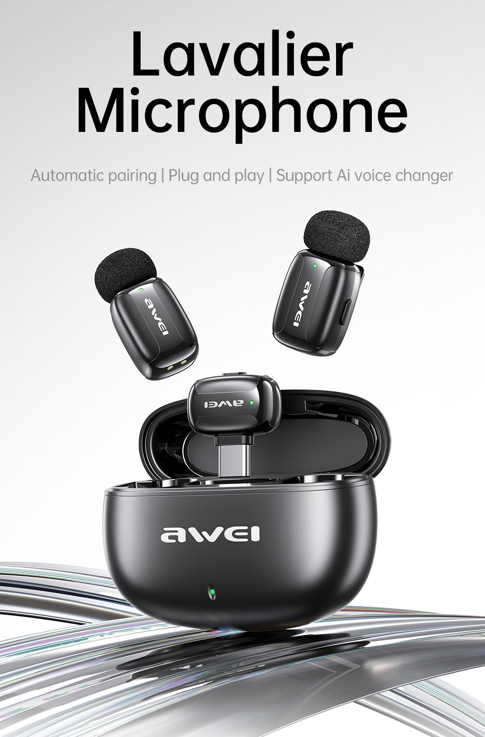 Беспроводной петличный микрофон AWEI MK5