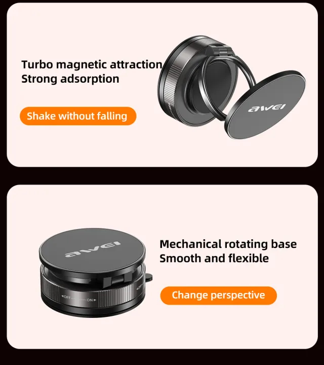 Автомобильный магнитный держатель для смартфона AWEI X89