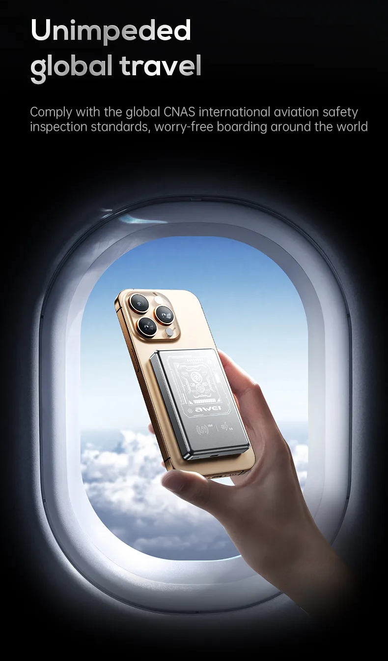 Магнитный беспроводной внешний аккумулятор (Power Bank) AWEI PA-31 10000 мАч