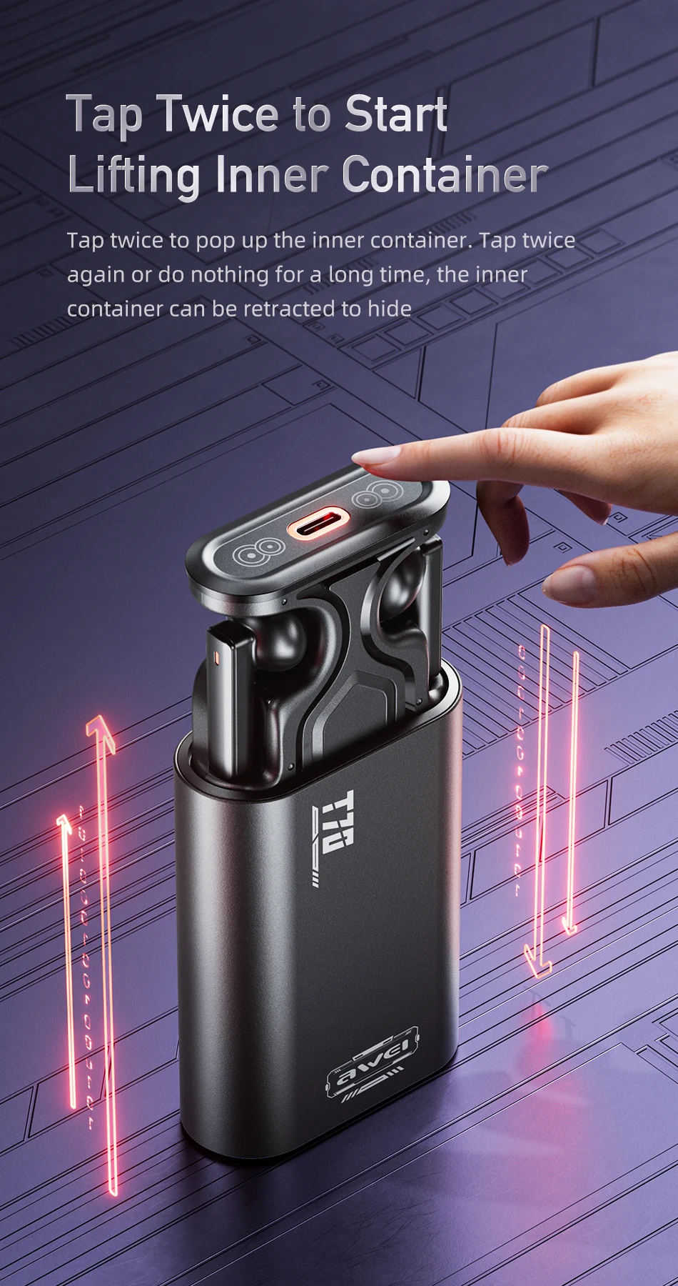 Внутриканальные беспроводные наушники AWEI T70 ENC