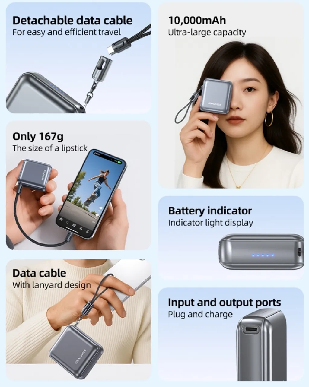 Внешний аккумулятор (Power Bank) AWEI PA-5 10000 мАч