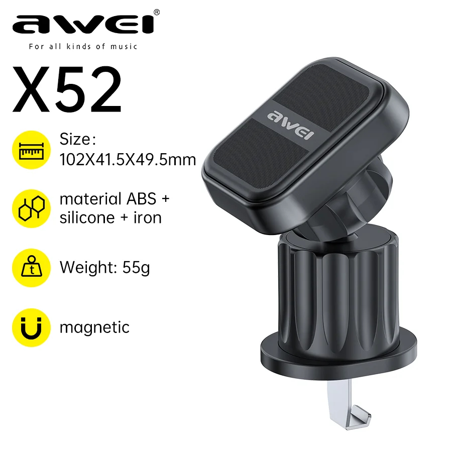 Автомобильный магнитный держатель для смартфона AWEI X52