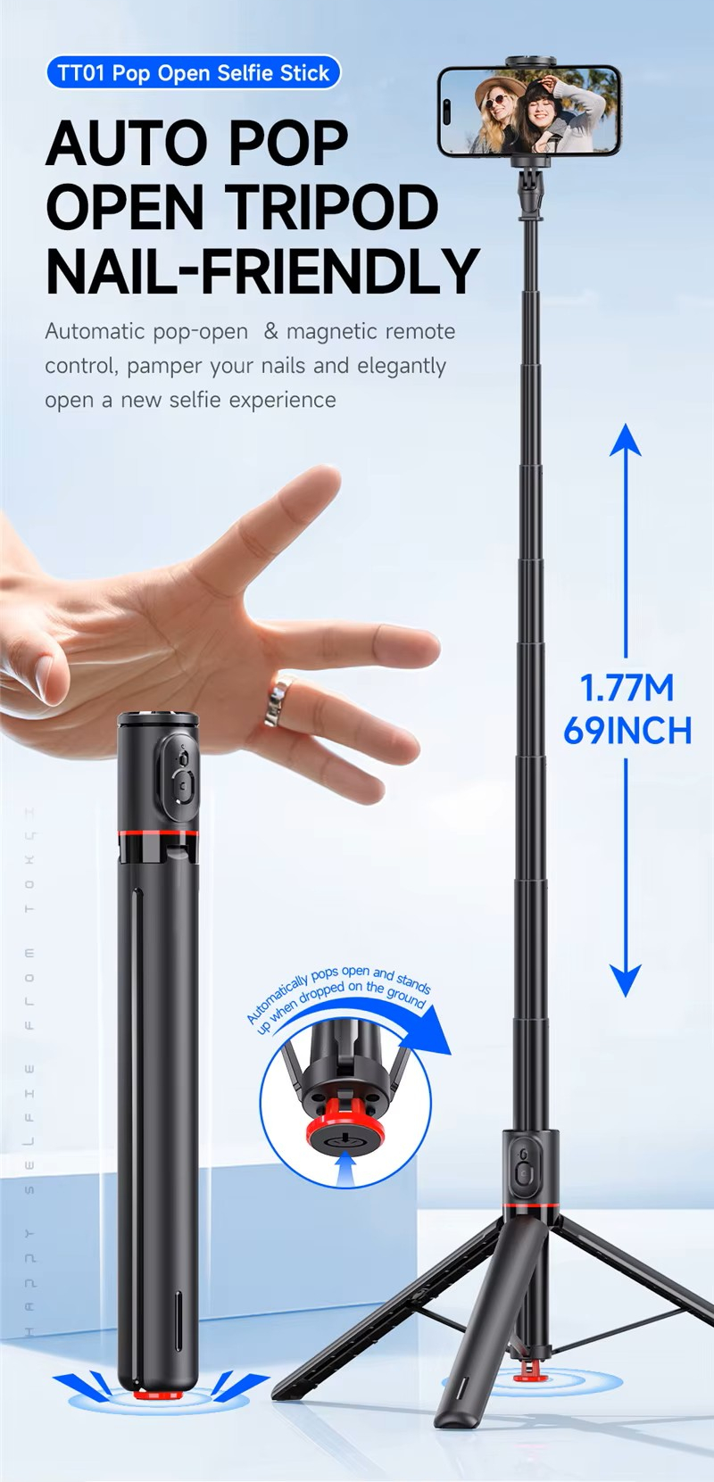 Трипод с пультом ДУ (селфи-палка) TT01