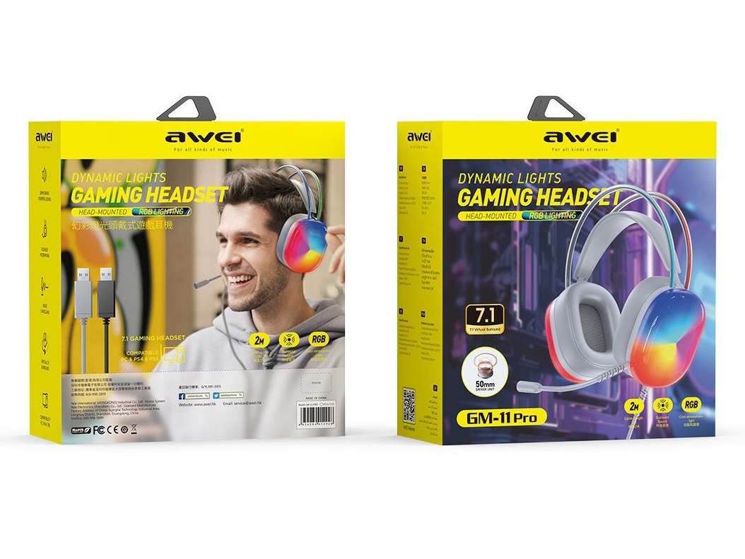 Наушники игровые с микрофоном AWEI GM-11PRO