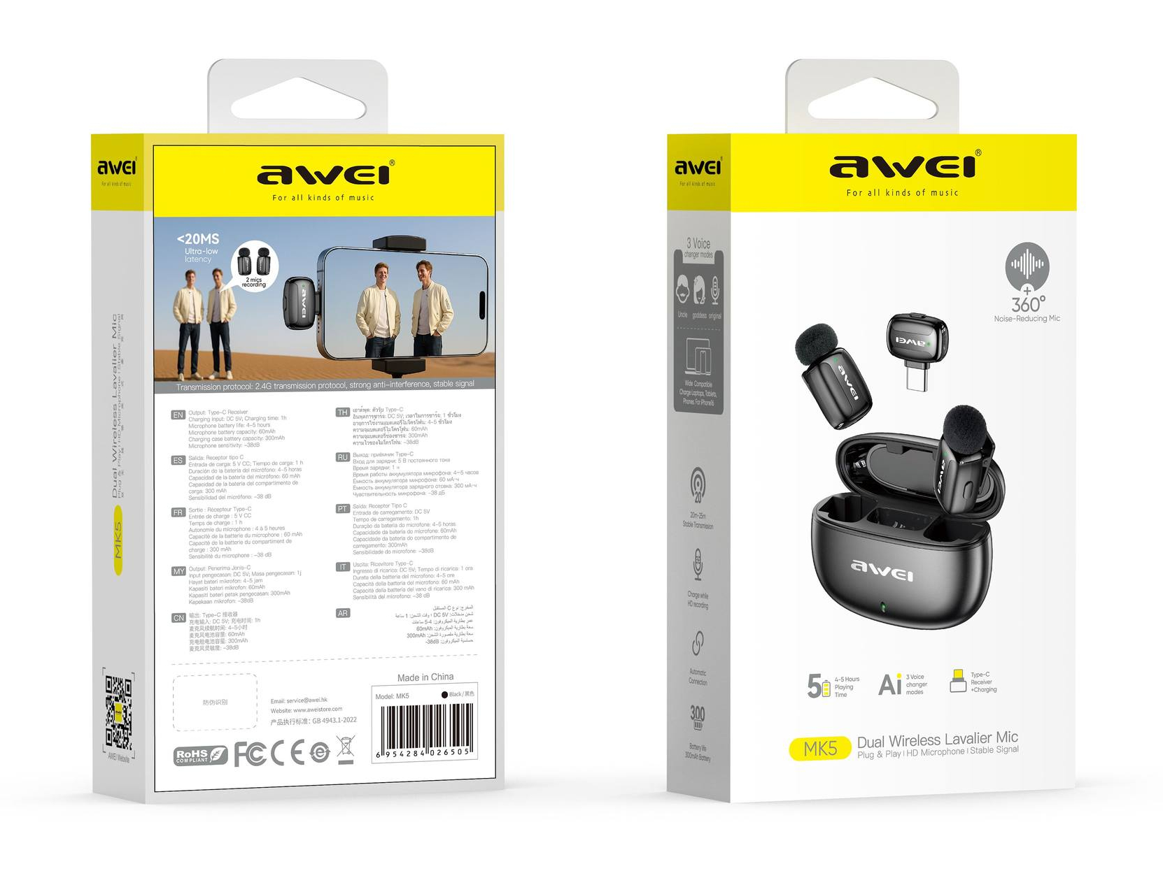 Беспроводной петличный микрофон AWEI MK5