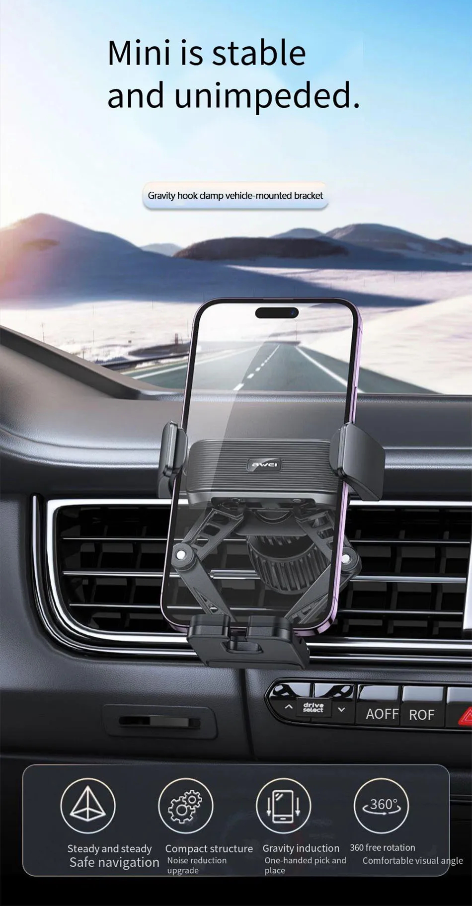 Автомобильный держатель для смартфона AWEI X39