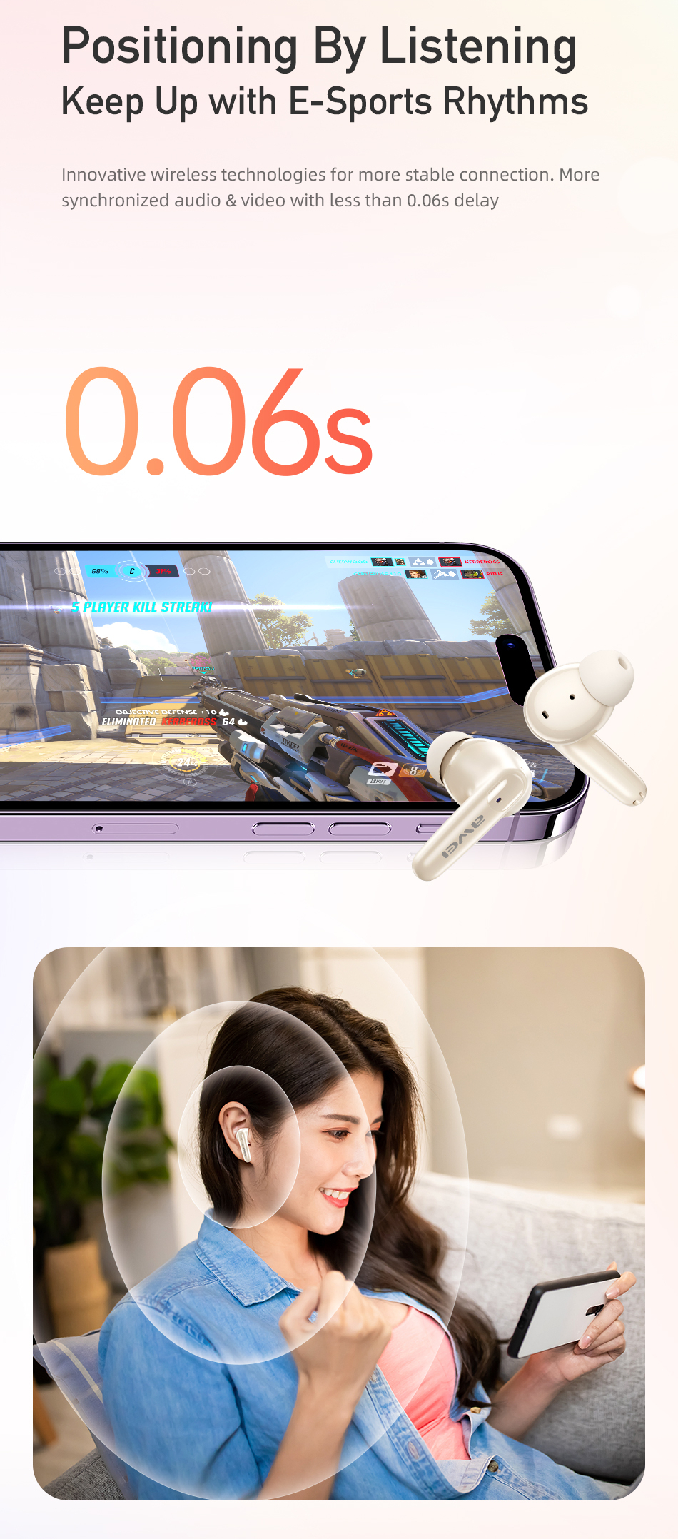 Внутриканальные беспроводные наушники AWEI T90 ENC