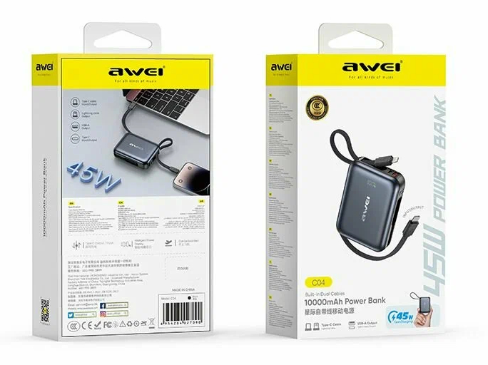 Внешний аккумулятор (Power Bank) AWEI C04 10000 мАч