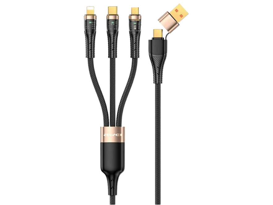 Кабель для смартфона AWEI CL‑228 (Type-C + Type‑A → Lightning + Type-C + micro‑USB; 1,5 метра)