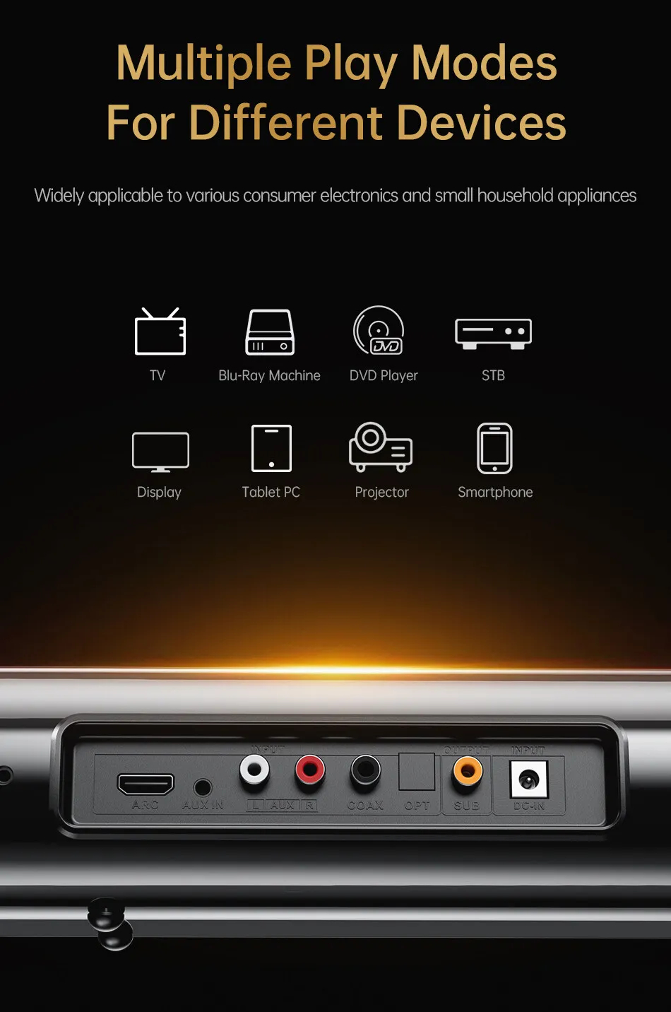 Домашний саундбар с сабвуфером AWEI KT22 160W