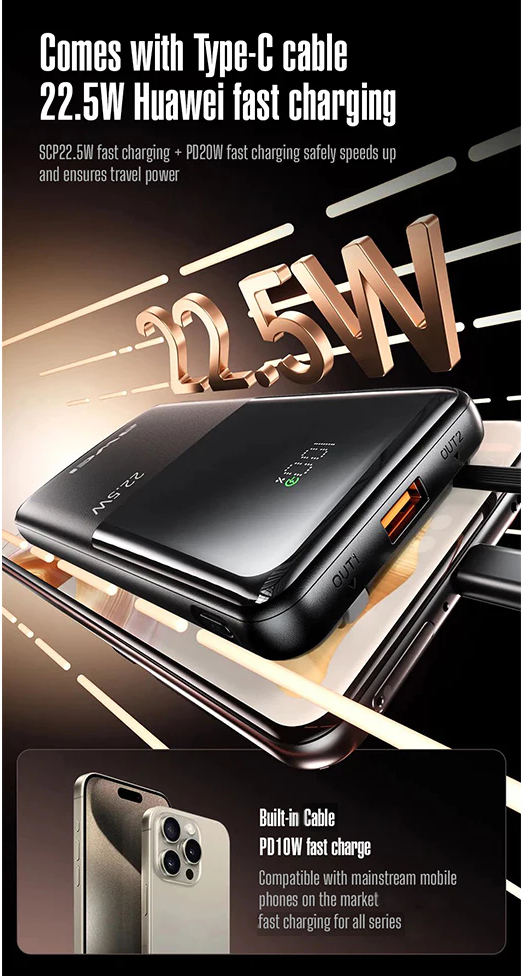 Внешний аккумулятор (Power Bank) AWEI P76K 10000 мАч