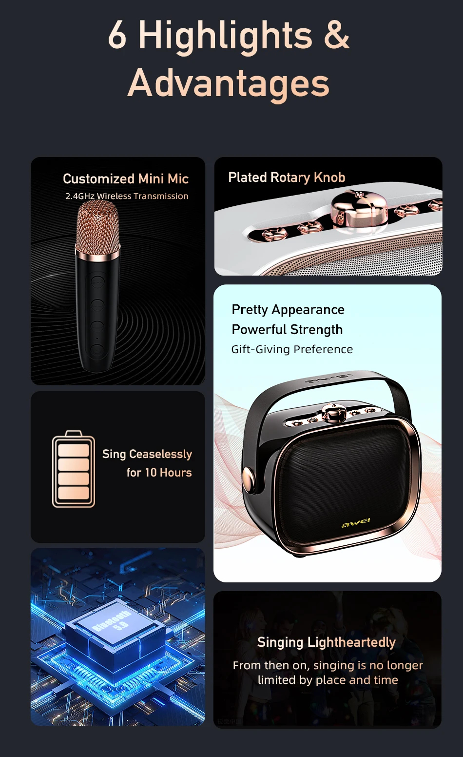 Портативная беспроводная колонка AWEI Y889 10W
