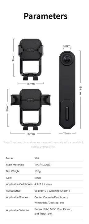 Автомобильный держатель для смартфона AWEI X69