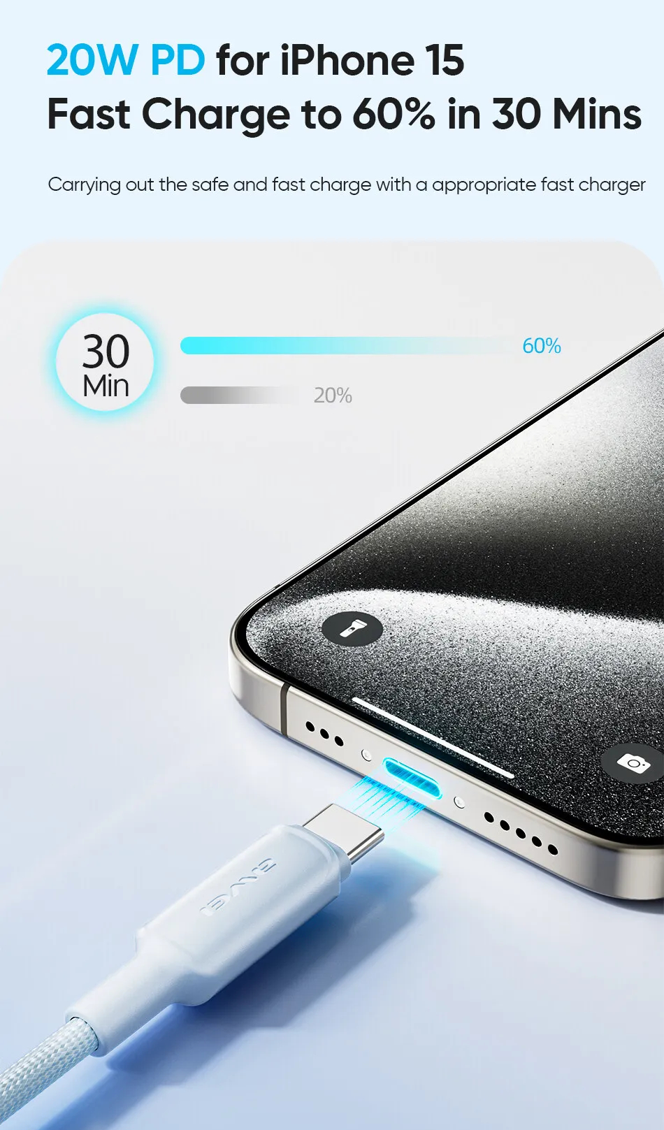 Кабель для смартфона AWEI CL‑180 (Type-C → Lightning + Type-C; 1 метр)