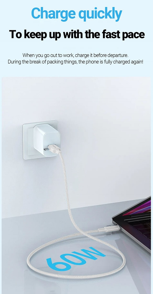 Кабель для смартфона AWEI CL‑181 (Type-C + Type‑A → Lightning + Type-C; 1 метр)