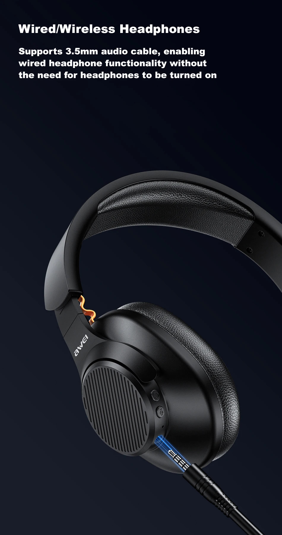 Полноразмерные беспроводные наушники AWEI A997BL