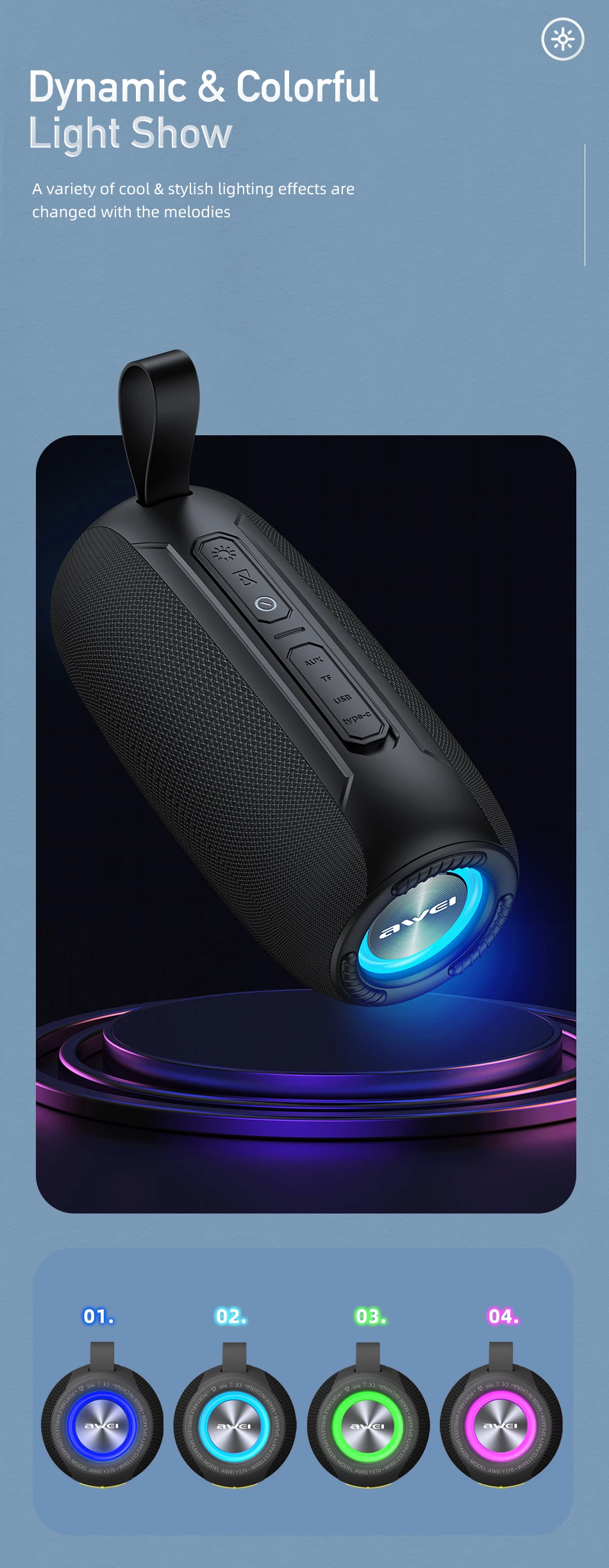 Портативная беспроводная колонка AWEI Y370 20W