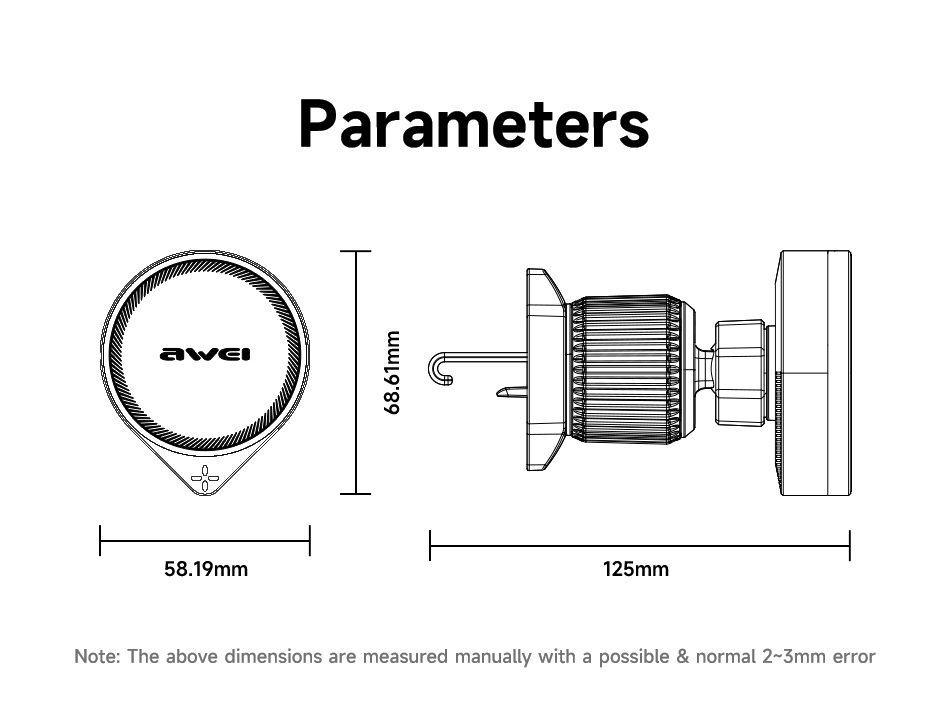 Автомобильный магнитный держатель + зарядное устройство для смартфона AWEI X73