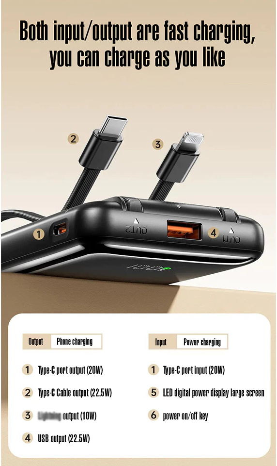 Внешний аккумулятор (Power Bank) AWEI P76K 10000 мАч