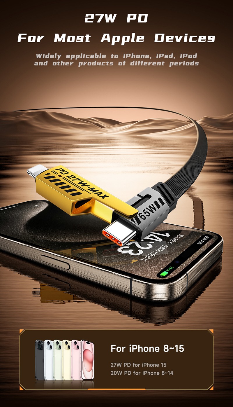 Кабель для смартфона AWEI CL‑226 (Type-C + Type‑A → Lightning + Type-C; 1 метр)