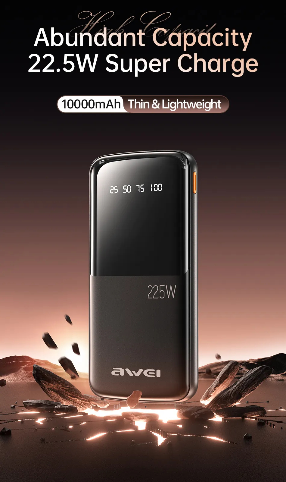 Внешний аккумулятор (Power Bank) AWEI P10K 10000 мАч