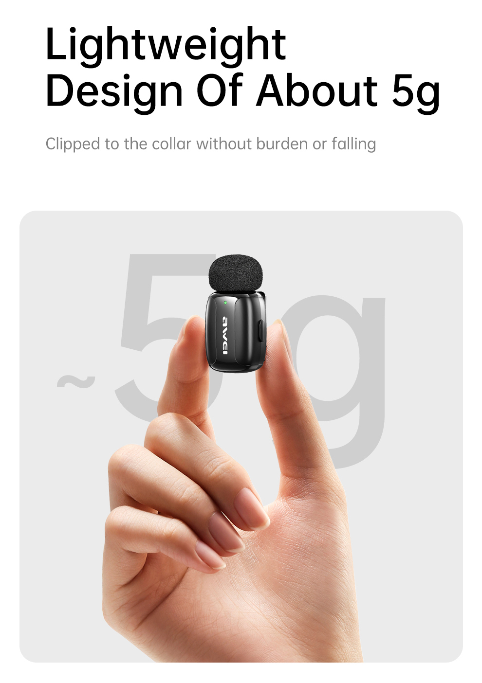 Беспроводной петличный микрофон AWEI MK5