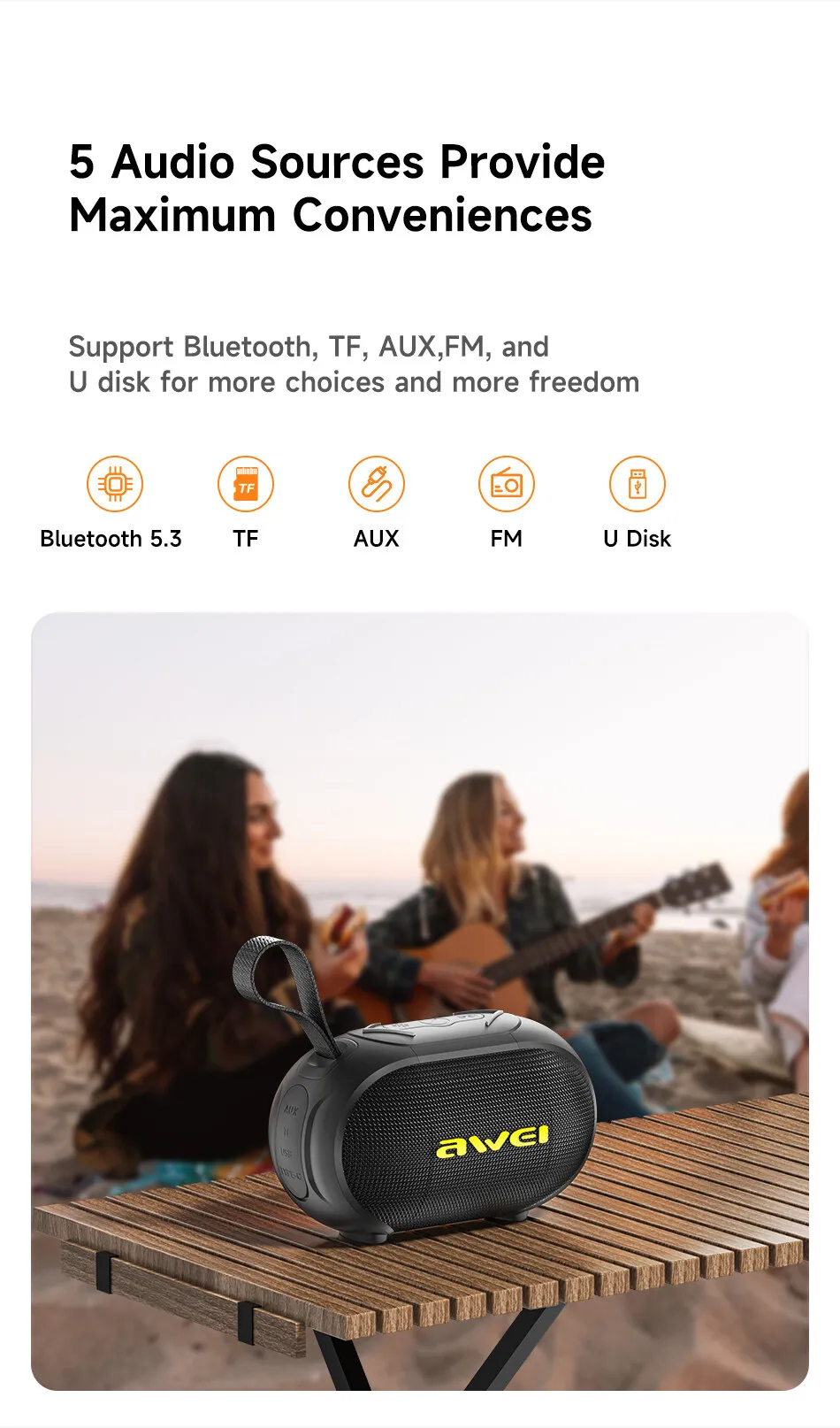 Портативная беспроводная колонка AWEI KA1 5W