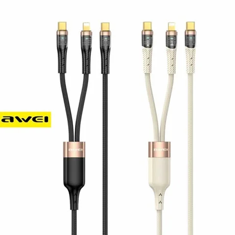 Кабель для смартфона AWEI CL‑231 (Type-C → Lightning + Type-C; 1,5 метра)