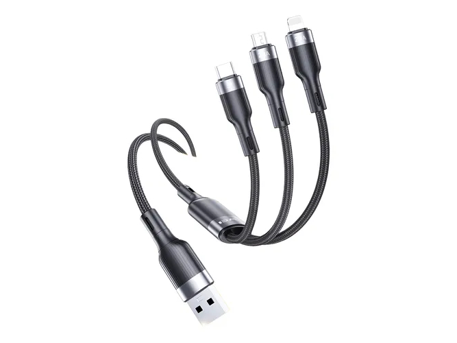 Кабель для смартфона AWEI CL‑975 (Type-A → Lightning + Type-C + micro‑USB; 1,2 метра)