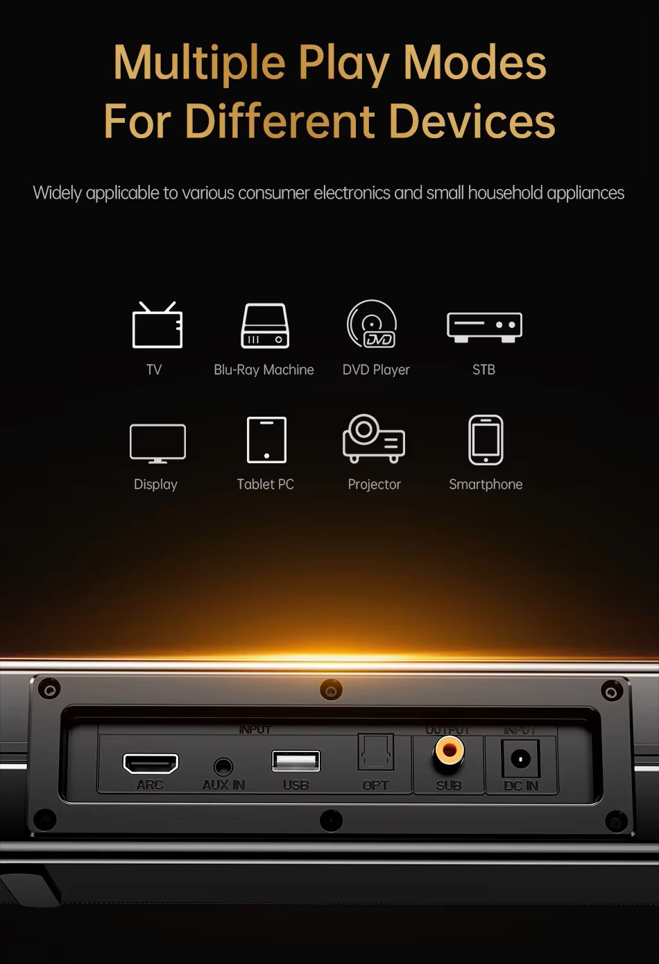 Домашний саундбар с сабвуфером AWEI KA25 100W