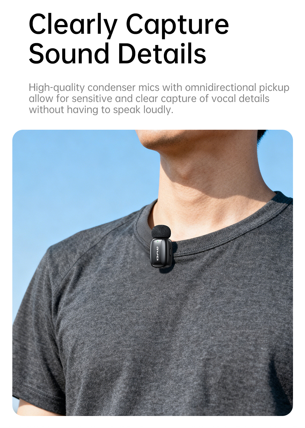 Беспроводной петличный микрофон AWEI MK5