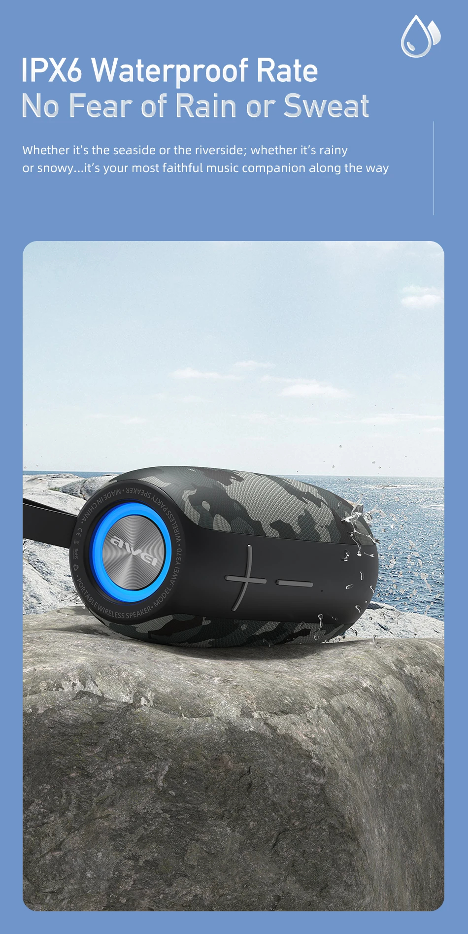Портативная беспроводная колонка AWEI Y370 20W