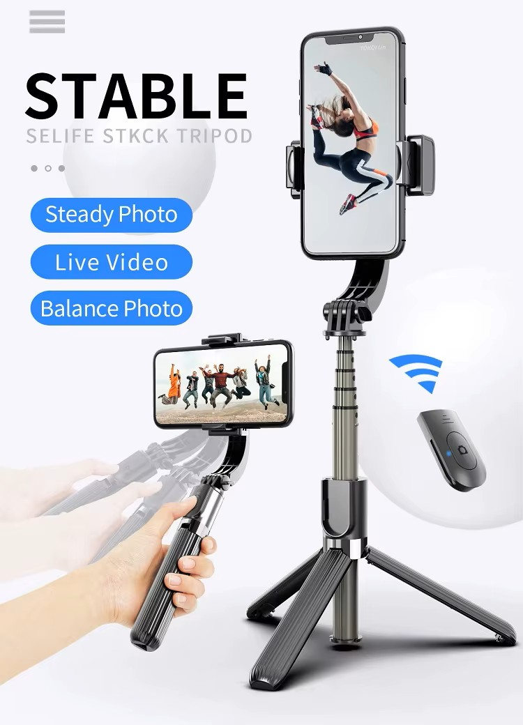 Трипод стабилизатор L08 с пультом ДУ (Стабилизатор + Штатив + Селфи-палка)